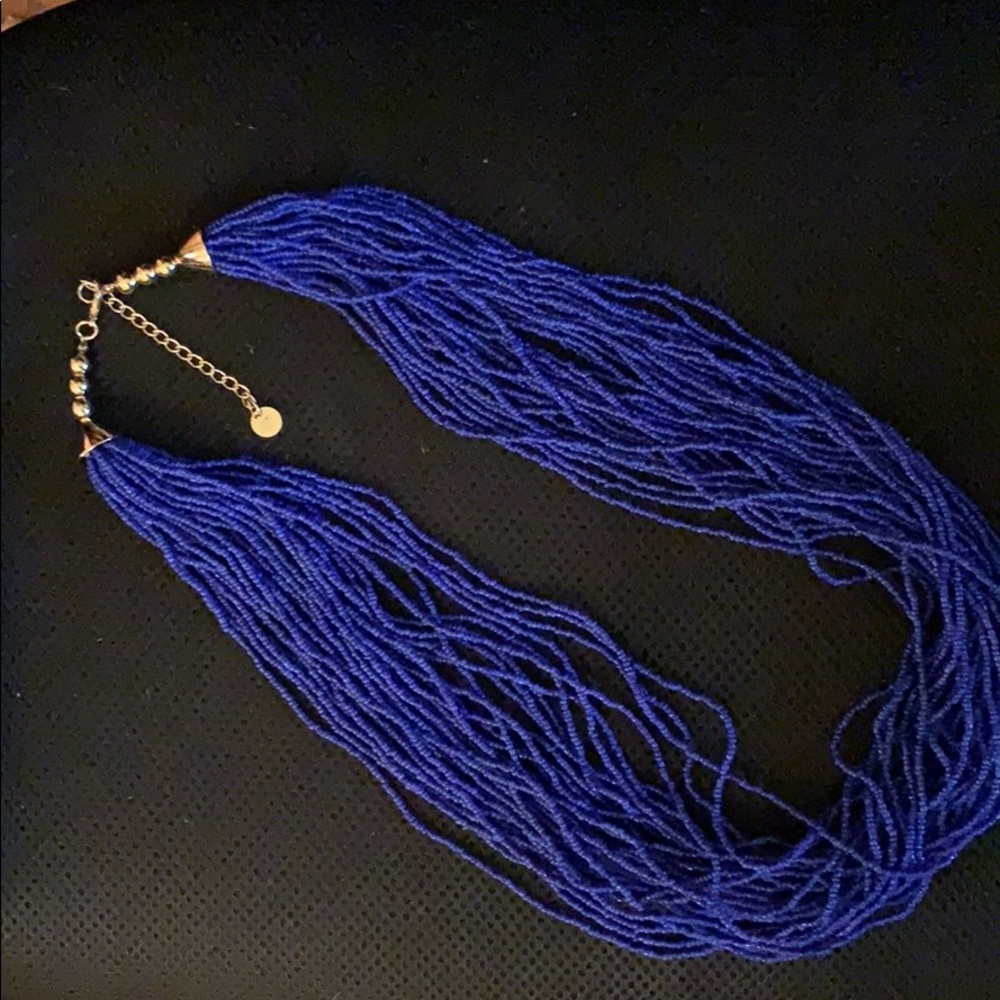 Blue beaded necklace-bohemian jewelry